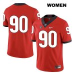 Women's Georgia Bulldogs NCAA #90 Jake Camarda Nike Stitched Red Legend Authentic No Name College Football Jersey YKI0454NH